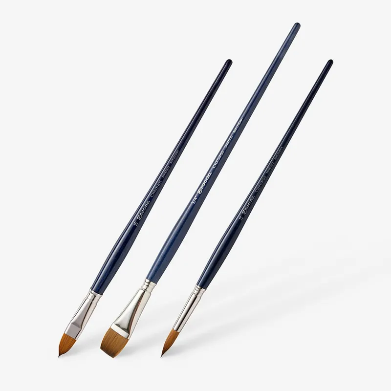 Escoda Chronos Mélange synthétique / martre Pinceaux pour acrylique et aquarelle Manche long Retour Gratuit