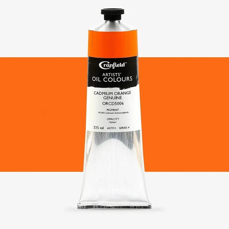 Cranfield peinture à l‘huile pour artistes 225 ml orange de cadmium véritable Authentique