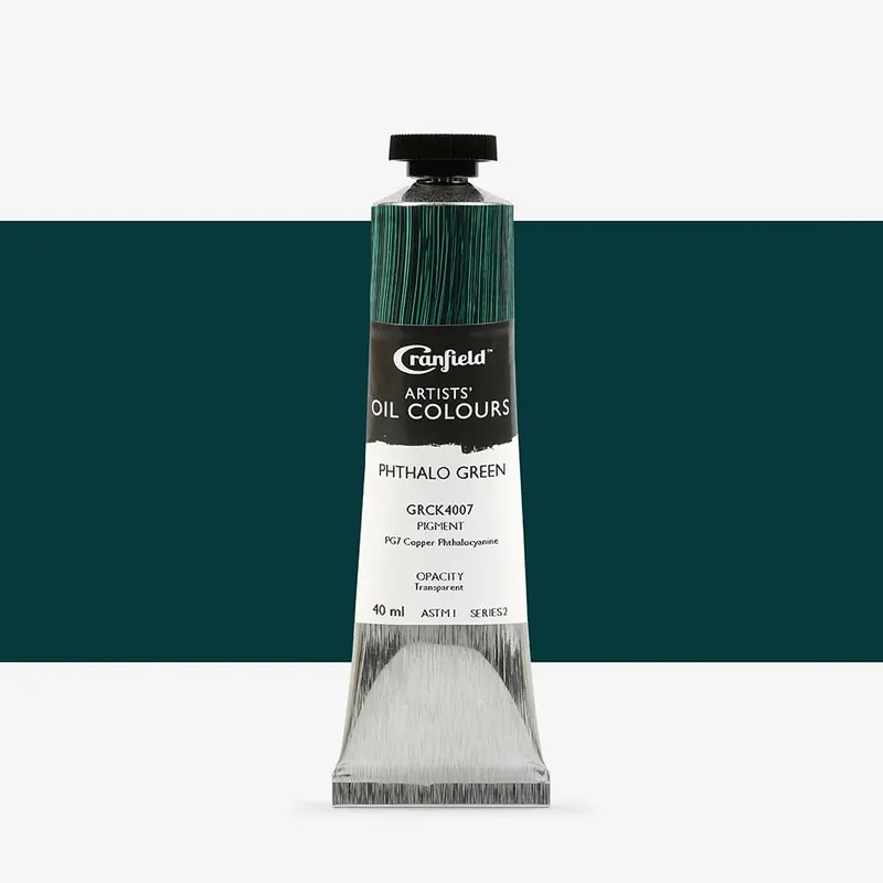 Nouvelle Collection Cranfield peinture à l’huile pour artistes 40 ml vert phtalo