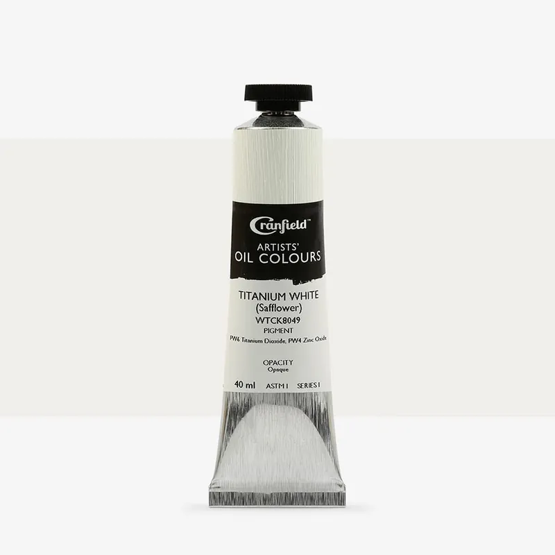 Cranfield peinture à l‘huile pour artistes 40 ml blanc de titane (huile de carthame) Haute Qualité