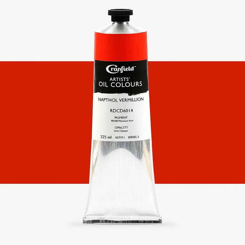 Cranfield peinture à l’huile pour artistes 225 ml vermillon Napthol Expédié Aujourd'hui
