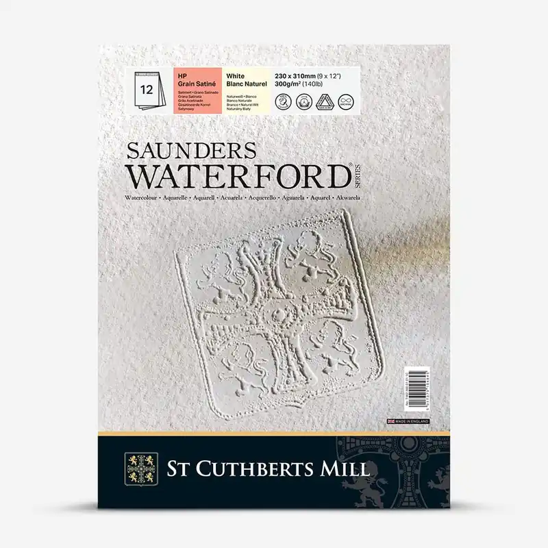 Remise Saunders Waterford papier aquarelle bloc encollé 300 g/m² (140 lb) 9 x 12 in grain satiné