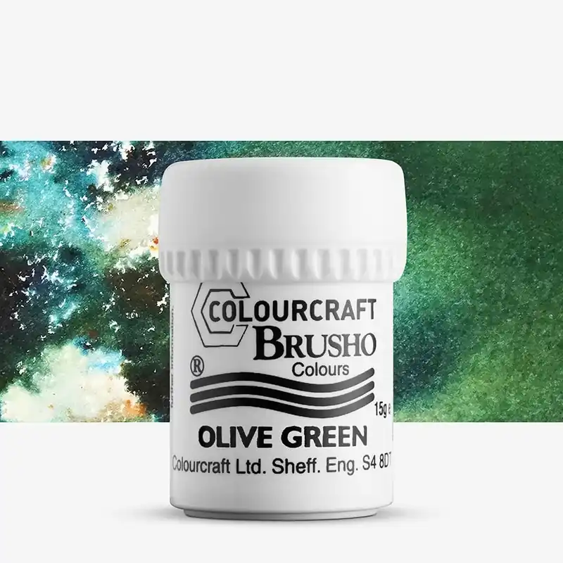 Offre Du Jour Brusho Crystal Colours peinture en poudre 15 g vert olive