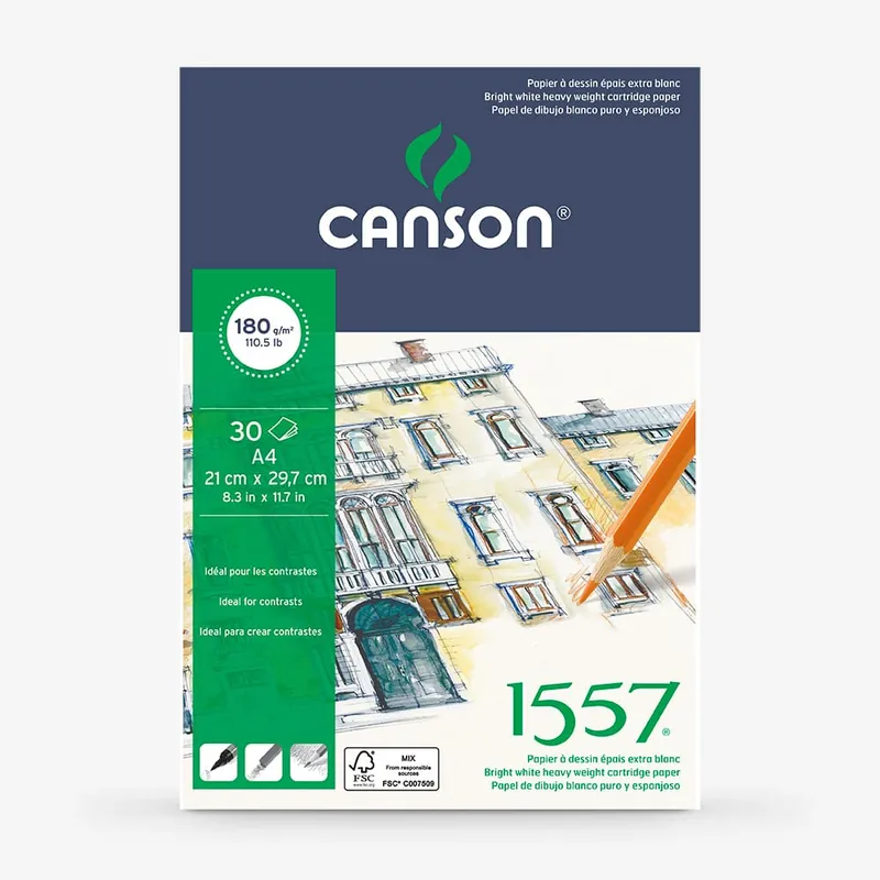 Promotion Saisonnière Canson 1557 bloc à dessin 30 feuilles 180 g/m² A4