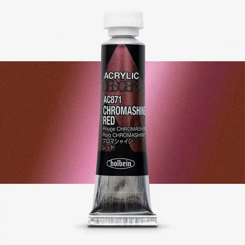 Nouvel Arrivage Holbein Peinture acrylique irisée Chromashine 5 ml Rouge