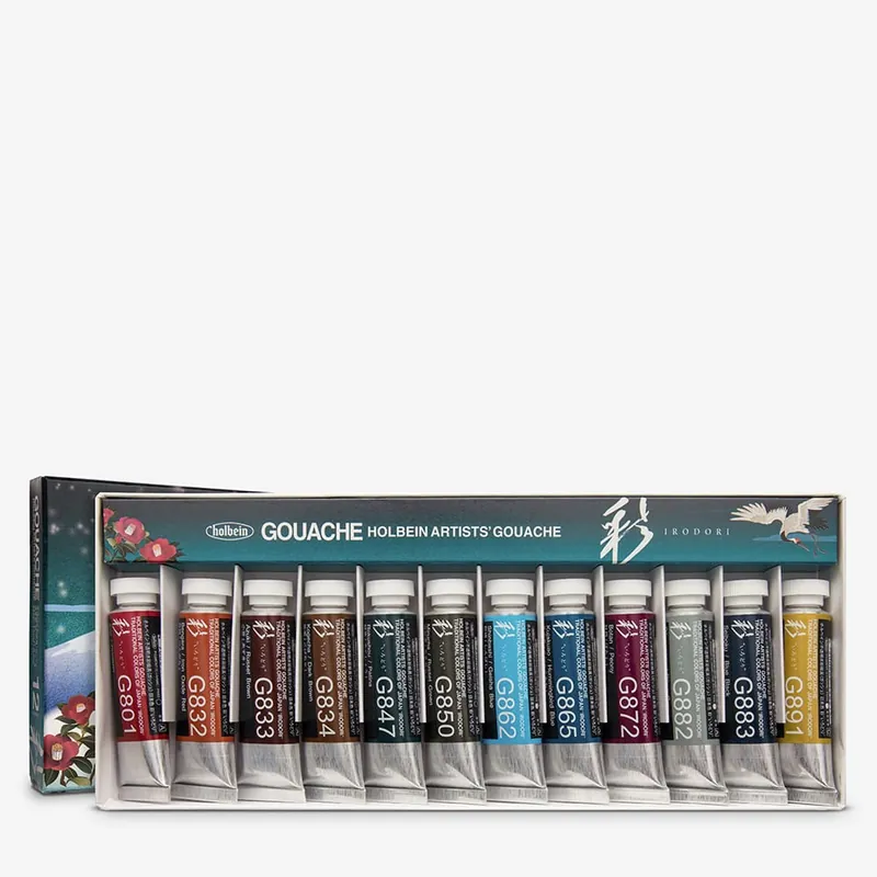 Holbein Artistes Gouache 15 ml Irodori (Découverte), coffret de 12 Hiver Top Vente