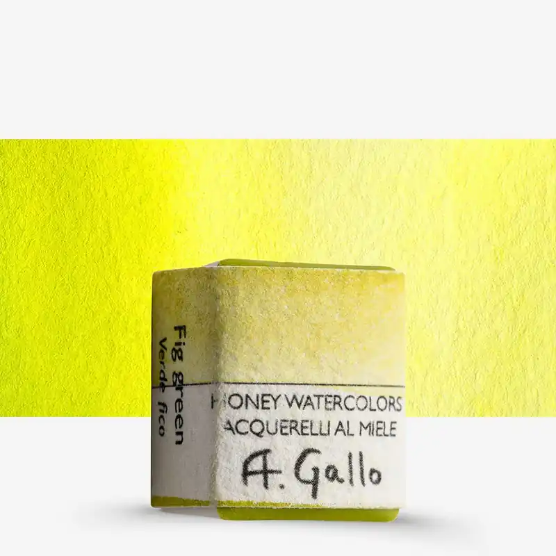 A. Gallo peinture aquarelle artisanale demi-godet vert figue Quantité Limitée