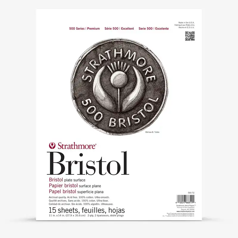 Strathmore Série 500 Bloc Bristol 11 x 14 po 2 plis lisse Livraison Express